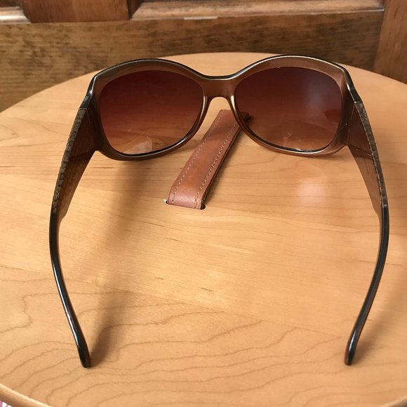 FINAL PRICE - NYS Collection Brown & Bronze Oversize Sunglasses w/Etched Arms #4 - Picture 6 of 8